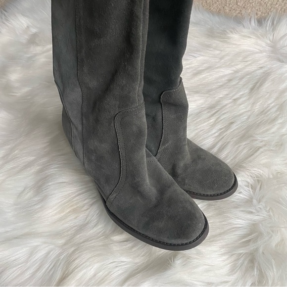 Charles David Knee High Grey Suede Boots - Picture 5 of 5
